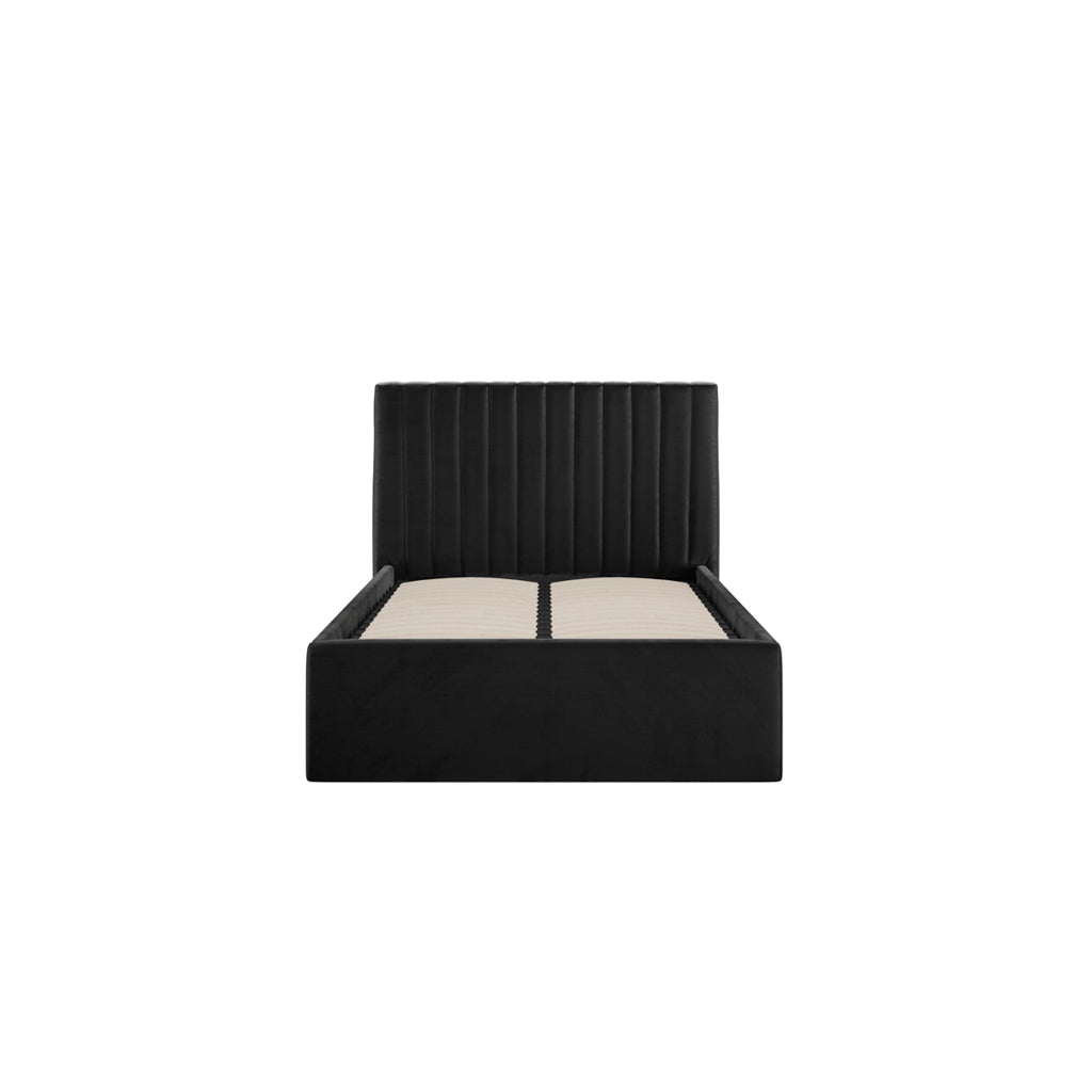 Berlin Black Velvet Ottoman Single Bed
